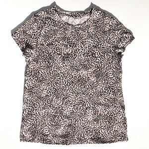 ATHLETA Organic Daily Printed Tee Shirt Cheetah Print size Small S animal print